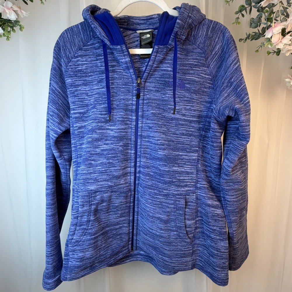 The North Face Polartech Thermo Full Zip Fleece Mock Neck Blue Woman's Large